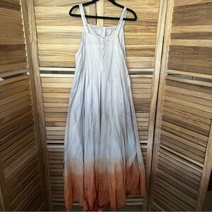 Gilda Midani Maxi Sleeveless Sun Dress in beige orange size S